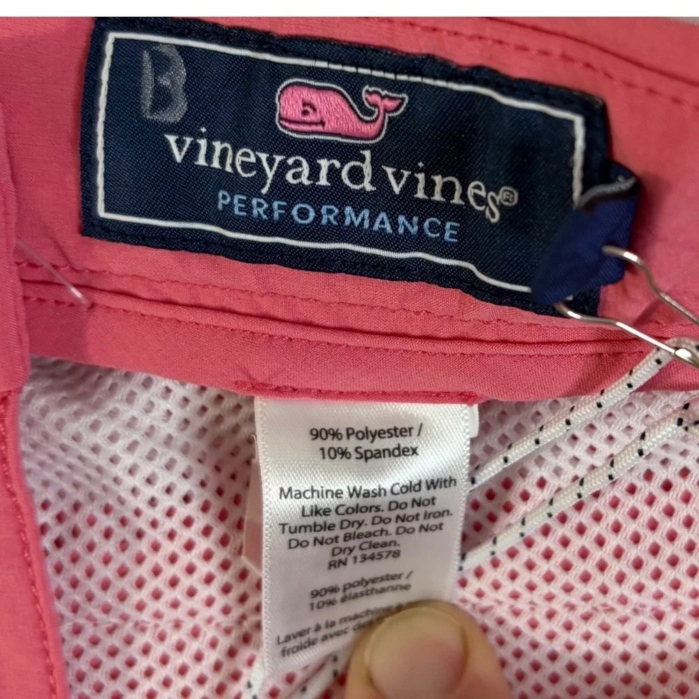 Vineyard Vines Breaker Shorts Men 36 Pink Coral Golf Preppy Stretch 9 Inseam NEW
